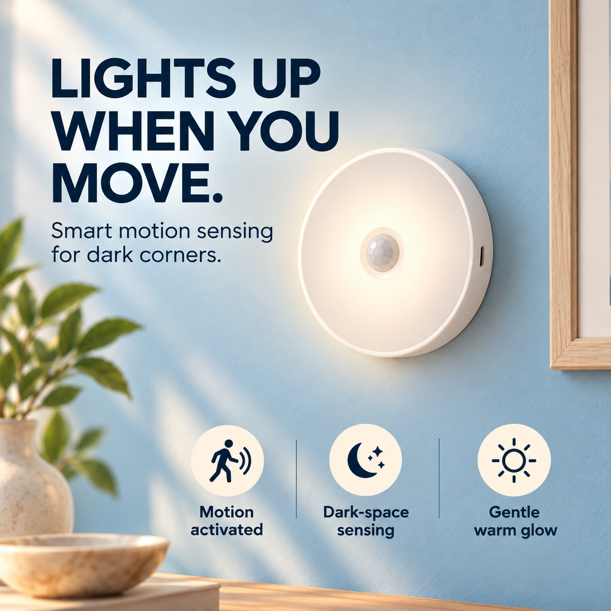 Lumos motion sensor light automatic detection