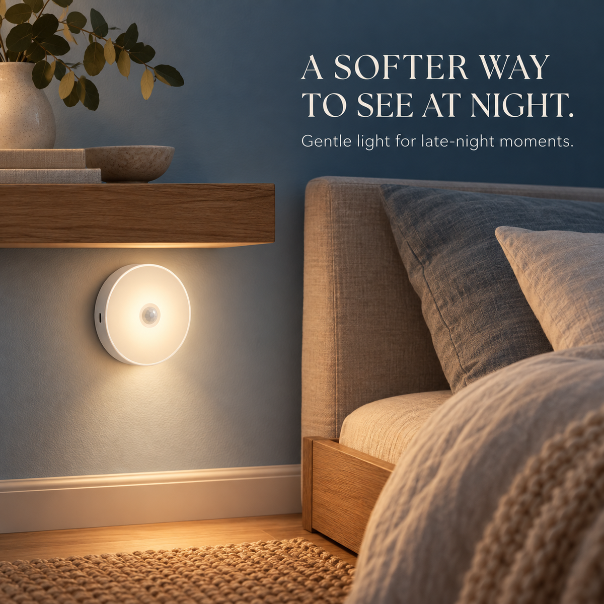 Warm glow rechargeable night light