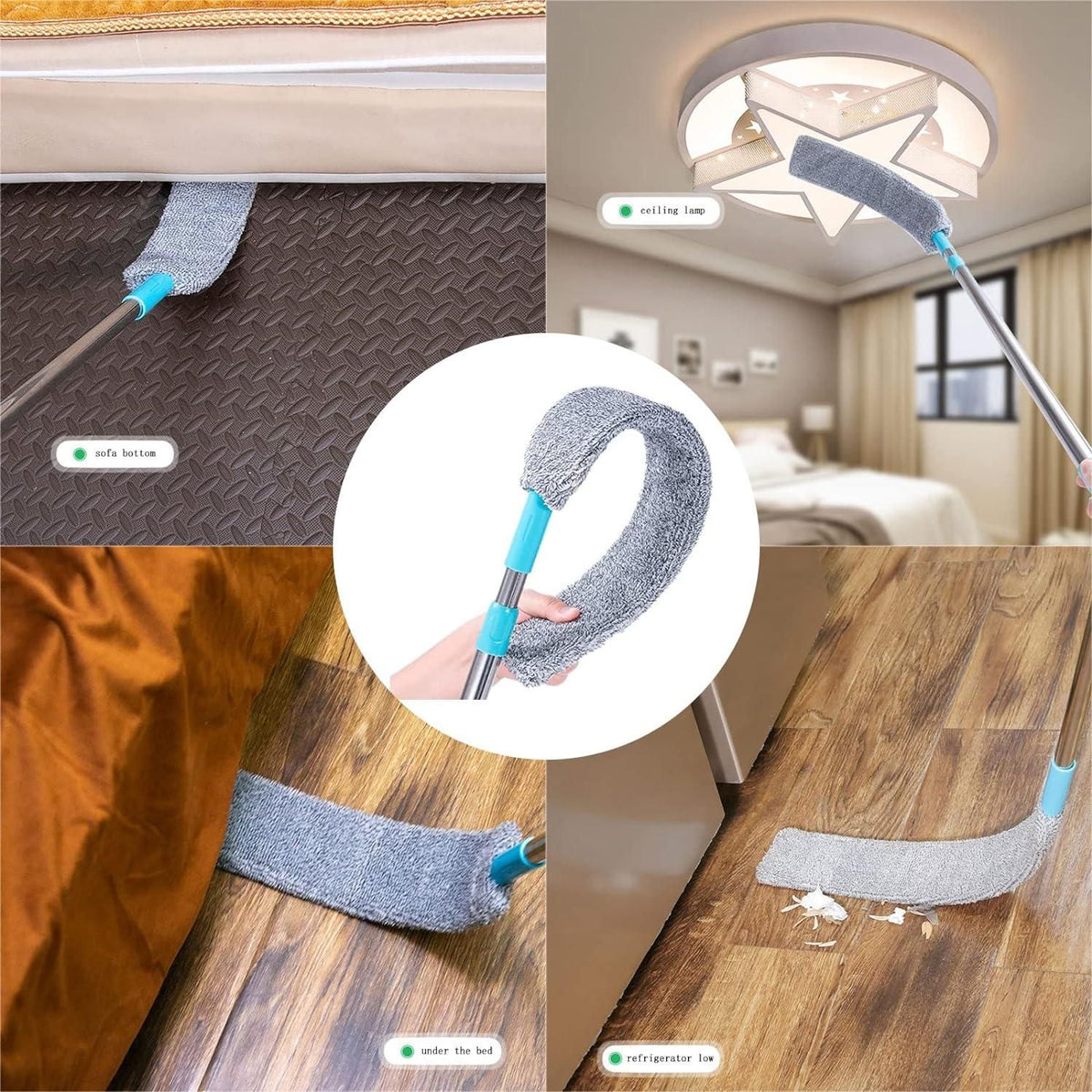 Flexible gap duster for sofas beds and appliances