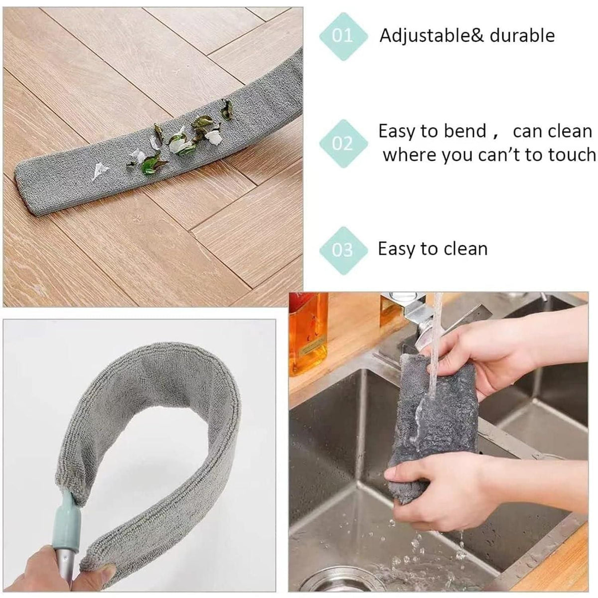 Washable flexible microfiber duster head