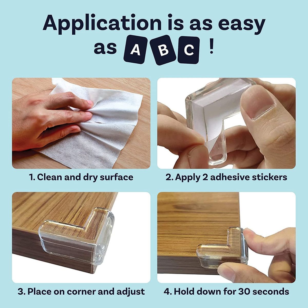 Silicon Corner Protector for Sharp Edges (Pack Of 12)