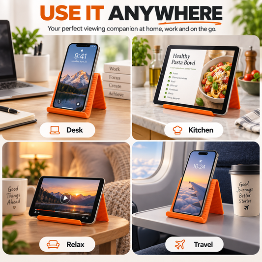 Flexible foldable phone stand for everyday hands-free viewing