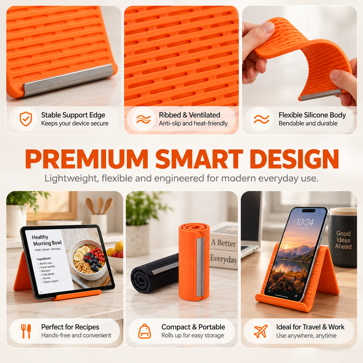 FlexLoop flexible roll-up phone stand product view