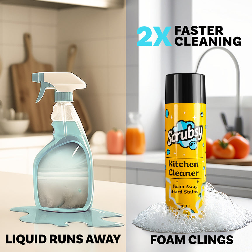 Two-times faster foam cleaning comparison